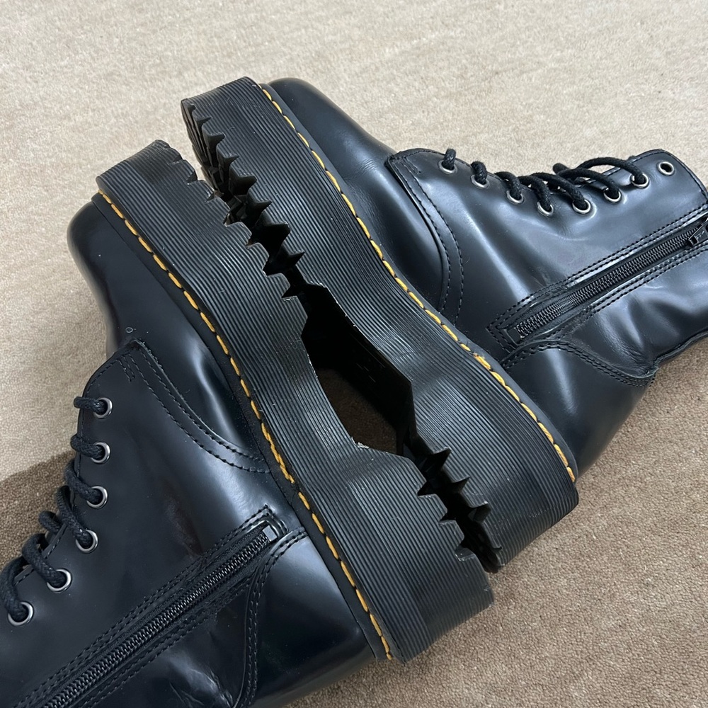 Dr Martens Jadon black leather platform boots - Picture 6 of 8